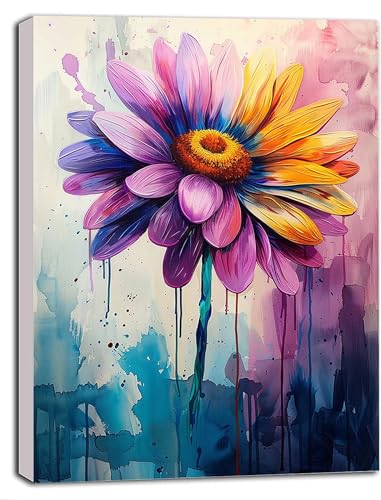 DIY Malen Nach Zahlen Erwachsene Chrysantheme, Malen Nach Zahlen Blume Malen Nach Zahlen ab 9 Jahre Mädchen mit Pinseln und Acrylfarben, Paint by Numbers für Zimmer Deko, Geschenke 100x135cm Z-Y von DOENGYAH