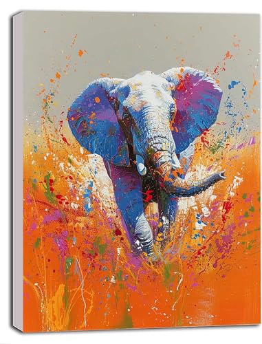 DIY Malen Nach Zahlen Erwachsene Elefant, Malen Nach Zahlen Tier Malen Nach Zahlen ab 9 Jahre Mädchen mit Pinseln und Acrylfarben, Paint by Numbers für Zimmer Deko, Geschenke für Frauen 70 x 95 cm 1-L von DOENGYAH