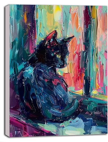 DIY Malen Nach Zahlen Erwachsene Katze, Malen Nach Zahlen Tier Malen Nach Zahlen ab 9 Jahre Mädchen mit Pinseln und Acrylfarben, Paint by Numbers für Zimmer Deko, Geschenke für Frauen 50 x 65 cm 3-3 von DOENGYAH