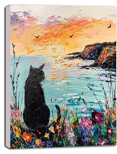 DIY Malen Nach Zahlen Erwachsene Meer, Malen Nach Zahlen Katze Malen Nach Zahlen ab 9 Jahre Mädchen mit Pinseln und Acrylfarben, Paint by Numbers für Zimmer Deko, Geschenke für Frauen 100x135 cm I-Q von DOENGYAH