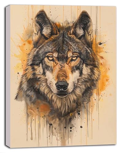 DIY Malen Nach Zahlen Erwachsene Wolf, Malen Nach Zahlen Tier Malen Nach Zahlen ab 9 Jahre Mädchen mit Pinseln und Acrylfarben, Paint by Numbers für Zimmer Deko, Geschenke für Frauen 60x80 cm 7-1 von DOENGYAH