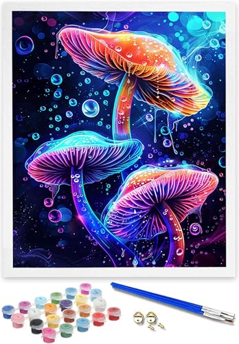 DOENGYAH DIY Pilz Handgemaltes Ölgemälde Set für Anfänger und Erwachsene, Acrylfarbe, malen nach zahlen erwachsene Traum Kindergemälde, kreative Heimdekoration, Geschenk, Weihnachten 40x50CM 5-4 von DOENGYAH