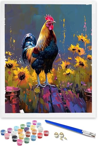 DOENGYAH Malen Nach Zahlen Kinder Tier-DIY Paint by Numbers Huhn Malen Nach Zahlen für Kinder Ab 5 6 7 8 9 10 Jahre, Handgemalt Ölgemälde Kit Kreative Geschenke für Mädchen und Junge (100x135cm) H-1 von DOENGYAH