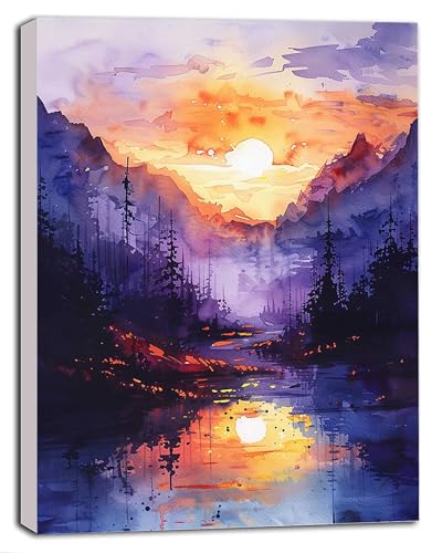 Malen Nach Zahlen Sonnenuntergang Malen Nach Zahlen Erwachsene, Malen Nach Zahlen Kinder Landschaft Bastelset Erwachsene Paint by Numbers mit Pinseln und Acrylfarben für Geschenke 100 x 135 cm Y-3 von DOENGYAH