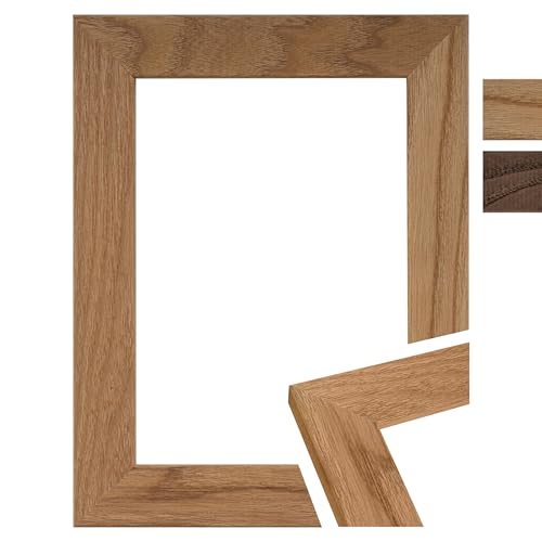 DÖRR Bilderrahmen Oakwood Flat - Eiche Massiv Holz - Echt Glas - Mit Passepartout - Flaches Rahmenprofil - Made In Italy - Hellbraun - 10x15 von DÖRR