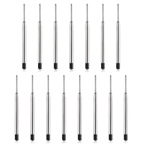 DOETYD 15 PCS Metallpatronen Set inklusive schwarzer Tinte Pen Refills Kugelschreibermine für Ersatz von Kugelschreiberminen geeignet für Parker Kugelschreiber von DOETYD