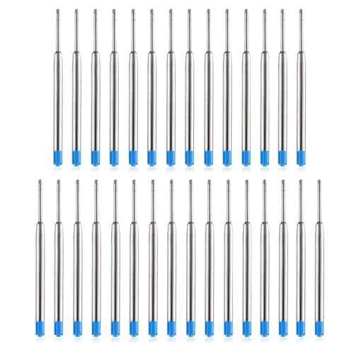 DOETYD 30 PCS Metall-Patronen-Set enthalten blaue Tinte Pen Refills Kugelschreiber-Mine für Ersatz von Kugelschreiber-Minen geeignet für Parker Kugelschreiber von DOETYD