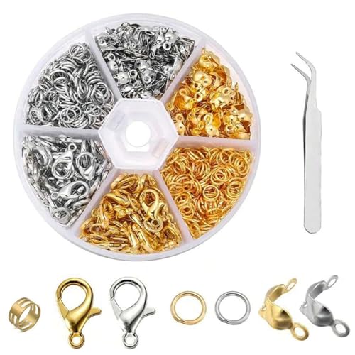 DOETYD 460 Pcs Jump Rings Biegeringe Boxed Runde Reifen Metallring für Schmuck machen Spaltringe DIY Handwerk machen wie Armband Anhänger Halskette Ohrring von DOETYD