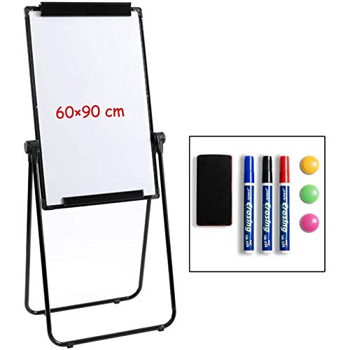 Whiteboard mit Ständer Flipchart Staffelei Whiteboard DOEWORKS Magnetische Whiteboard doppelseitiger Ständer, höhenverstellbar und zusammenklappbar, 90cm x 60cm von DOEWORKS