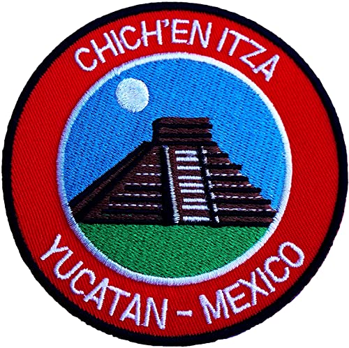 Chichen Itza Yucatan Mexico Embroidered Iron on Patch / 3.5 Inch Embroidered Badge Trekking Applique von DOGNNAK