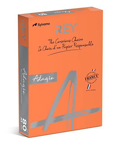 REY® ADAGIO reprographisches Papier, intensives Orange, 80g, A4, PEFC™, 500 Blatt von DOHE