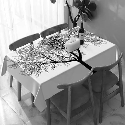 DOHXQM Tischtuch abwischen saubere tischdecke aus wasserdichte rechteckige Tischabdeckungsschutz für Küchenpicknick im,Baum,137x240 cm von DOHXQM