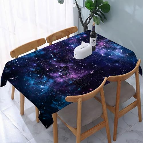 DOHXQM Tischtuch abwischen saubere tischdecke aus wasserdichte rechteckige Tischabdeckungsschutz für Küchenpicknick im,Weltraum, mystischer Himmel mit Sternenhaufen, Szenerie himmlischer La,137x200 cm von DOHXQM