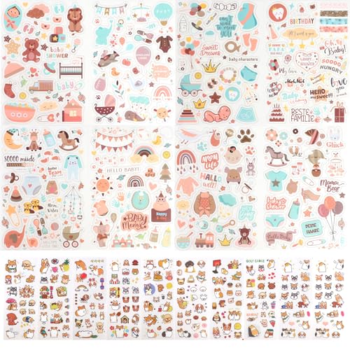 407 Sticker für Fotoalbum, Baby Fotoalbum Sticker, Sticker für Babyalbum, Sticker Baby für Scrapbook und DIY Projekte für Jungen und Mädchen von DOINEUFL