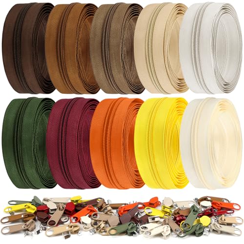 DOITEM 10 Farben Endlos Reißverschluss Set mit Zipper 5mm 20 Meter Inklusive 40 Metall Schieber für Kleidung Tasche Mäppchen Bettwäsche DOITEM 10 Farben Endlos Reißverschluss Set mit Zipper 5mm 20 Meter Inklusive 40 Metall Schieber für Kleidung Tasche Mäppchen Bettwäsche von DOITEM