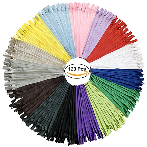 DOITEM 15 Farben Nylon Unsichtbar Reißverschlüsse, 20cm lang, 2.3cm breit für Kleidung Tasche Mäppchen Kissenbezug, 75 Stück von DOITEM