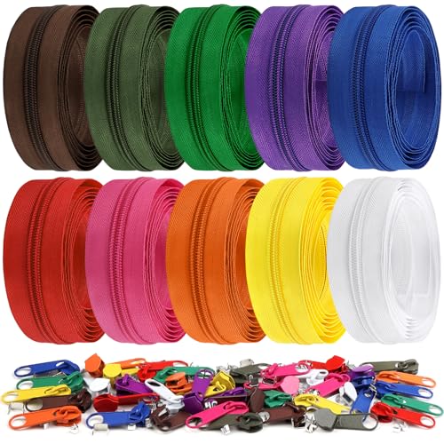 DOITEM 5# Endlos Reißverschluss Set mit Zipper 5mm 20 Meter Inklusive 40 Metall Schieber für Kleidung Tasche Mäppchen Bettwäsche, 10 Farben DOITEM 5# Endlos Reißverschluss Set mit Zipper 5mm 20 Meter Inklusive 40 Metall Schieber für Kleidung Tasche Mäppchen Bettwäsche, 10 Farben von DOITEM