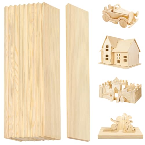 DOITEM 9 Stück 30 cm Kiefer Holz Rechteckige Platte fit für Handwerk Malerei Modellierung Laubsägearbeiten Graviert Home Decor (30CM) von DOITEM