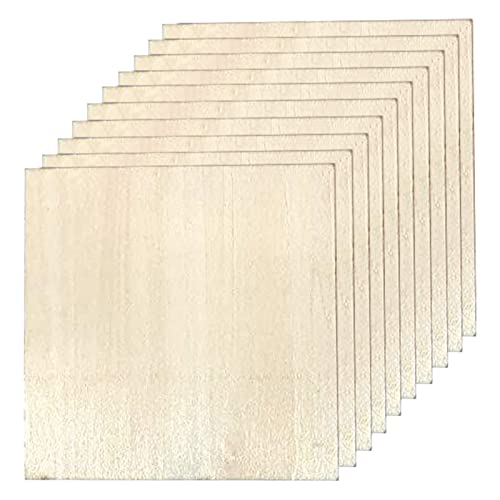 DOITEM Balsaholzplatten, 10 Stück dünne Holzplatten aus Balsaholz, 100 x 100 x 2 mm, blanko, für Cricut-Macher, Holzhandwerk, Malerei, Gravierte Modellbauprojekte von DOITEM