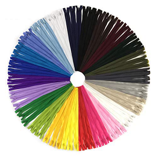 DOITEM 72 Stück Reißverschluss Nylon 24 Farben 30cm lang 2,5cm breit für Kleidung Tasche Federmäppchen von DOITEM