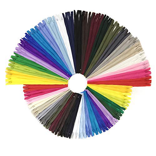 DOITEM Reißverschluss, 24 Farben Nylon Reißverschlüsse, 20cm und 30cm lang, 2.5cm breit für Kleidung Tasche Mäppchen Kissenbezug, 96 Stück von DOITEM