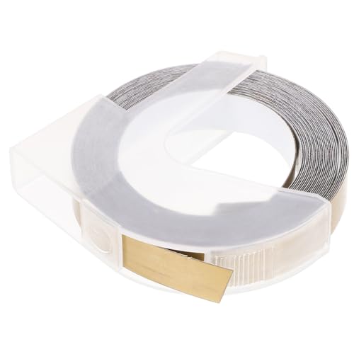 DOITOOL 1 Rolle Etiketten drucken Etikettenband Etikettenhersteller transparente Klebeband-Nachfüllung manuelle Etikettenbänder manuelle Beschriftungsbänder Papier Golden von DOITOOL