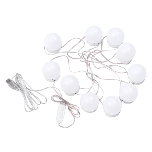 DOITOOL Kommodenspiegel 1 Satz 10 Waschtischbeleuchtung Für Lichterketten Led-lampen Patio- -leuchten Make-up-licht Waschtisch-led-glühbirnen Fotoverzierung Rotieren Mini Weiß Baumschmuck von DOITOOL