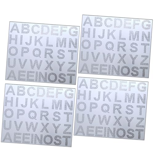 DOITOOL 1 Satz Alphabet-aufkleber Selbstklebende Buchstaben Aufkleber Aufbügelbare Buchstaben Aufkleber Edelstein-aufkleber Zarte Strassbuchstaben Bekleidungsversorgung Acryl 4 Blätter von DOITOOL