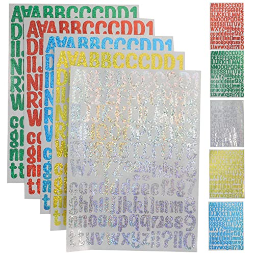 DOITOOL 1 Satz -buchstaben-aufkleber Alphabet Aufkleber Ästhetisch Vinyl Sticker Buchstaben Aufkleber Buchstabenaufkleber Groß Glitzer-buchstabenaufkleber Vinyl-aufkleber 20 Blatt von DOITOOL