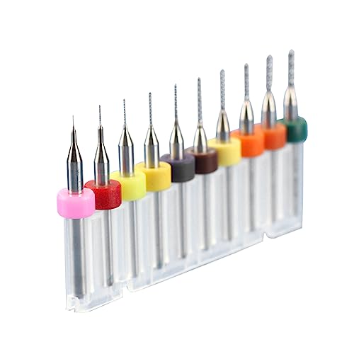 DOITOOL 10-teiliges Bohrer-set Zum Gravieren Von Hartmetallbohrern Von 0 6 Mm bis 1 5 Mm von DOITOOL