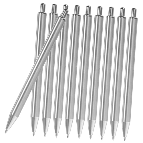 DOITOOL 10 Stück Kugelschreiber aus Edelstahl stift aus edelstahl schwarzer Stift Eingabestift Stifte aus Edelstahl Büro Stifte Metallstift Rostfreier Stahl Silver DOITOOL 10 Stück Kugelschreiber aus Edelstahl stift aus edelstahl schwarzer Stift Eingabestift Stifte aus Edelstahl Büro Stifte Metallstift Rostfreier Stahl Silver von DOITOOL