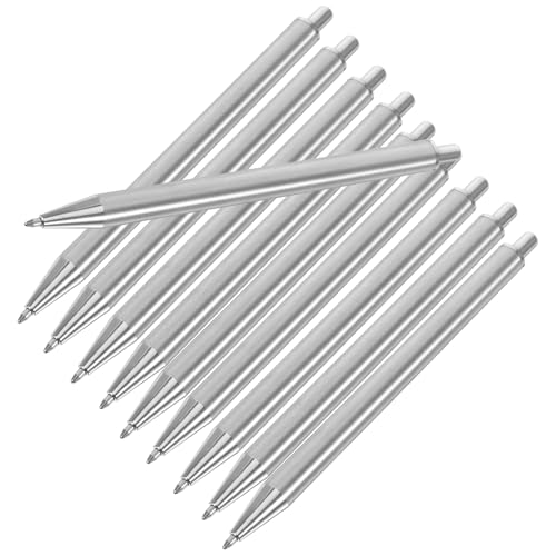 DOITOOL 10 Stück Kugelschreiber aus Edelstahl süße Stifte für Frauen Schreibtischaccessoires für Frauen Eingabestift schwarzer Stift Büro Stifte Rostfreier Stahl Silver DOITOOL 10 Stück Kugelschreiber aus Edelstahl süße Stifte für Frauen Schreibtischaccessoires für Frauen Eingabestift schwarzer Stift Büro Stifte Rostfreier Stahl Silver von DOITOOL