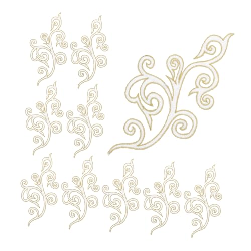 DOITOOL 10 Stück Stickerei Aufnäher Mit Rückseitenkleber Blumenstickerei Goldfarbene Bestickte Applikation Blatt Stoffaufnäher Spitzenband Abzeichen Schriftrolle Goldene Strass DOITOOL 10 Stück Stickerei Aufnäher Mit Rückseitenkleber Blumenstickerei Goldfarbene Bestickte Applikation Blatt Stoffaufnäher Spitzenband Abzeichen Schriftrolle Goldene Strass von DOITOOL