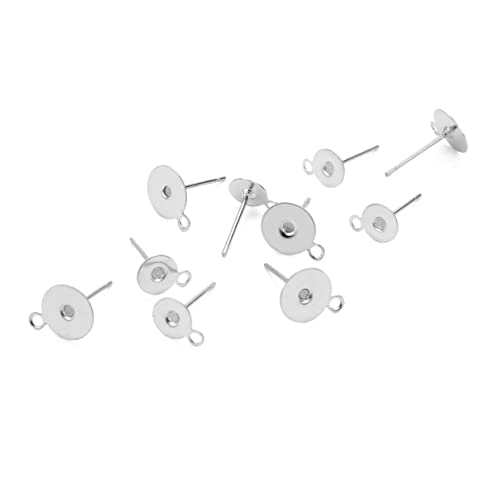 DOITOOL 100 Stück Ohrringstecker mit Flacher Basis und Ohrstecker mit Schlaufe zum Anhängen Silberfarbene Steckposten für DIY Schmuckherstellung und Ersatzteile DOITOOL 100 Stück Ohrringstecker mit Flacher Basis und Ohrstecker mit Schlaufe zum Anhängen Silberfarbene Steckposten für DIY Schmuckherstellung und Ersatzteile von DOITOOL