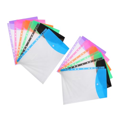 DOITOOL 12 Stück Buntes Losebeutel Aktentaschen mit losen Blättern Dateihalter übersichtliche Dokumentenmappen transparente Aktentaschen Tragbare Ordner mit Druckknopfverschluss PVC DOITOOL 12 Stück Buntes Losebeutel Aktentaschen mit losen Blättern Dateihalter übersichtliche Dokumentenmappen transparente Aktentaschen Tragbare Ordner mit Druckknopfverschluss PVC von DOITOOL