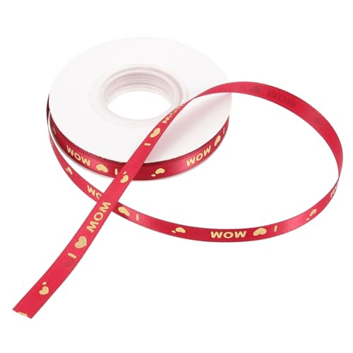DOITOOL 1Rolle Muttertags Themenband Mit Herzmuster Hochwertiges Geschenkband Für Geschenkverpackung Dekoration Und Bastelprojekte Langlebig Und Weinrot DOITOOL 1Rolle Muttertags Themenband Mit Herzmuster Hochwertiges Geschenkband Für Geschenkverpackung Dekoration Und Bastelprojekte Langlebig Und Weinrot von DOITOOL