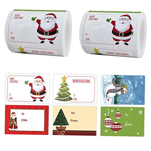 DOITOOL 2 Rollen Weihnachtliche Pack Geschenkaufkleber Cartoon Rechteckige Selbstklebende Party Etiketten für Geschenkboxen Papier und Verpackungstaschen Festliche Weihnachtssticker DOITOOL 2 Rollen Weihnachtliche Pack Geschenkaufkleber Cartoon Rechteckige Selbstklebende Party Etiketten für Geschenkboxen Papier und Verpackungstaschen Festliche Weihnachtssticker von DOITOOL