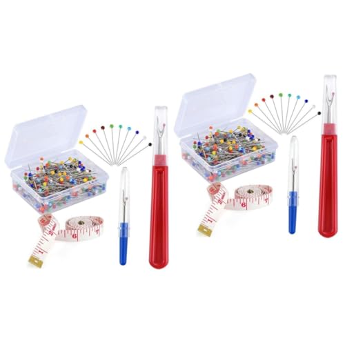 DOITOOL 2 Sätze Große Glaskopf Pinnnadeln mit Nähwerkzeug mit Nahttrenner Maßband und Kreuzstich Werkzeugen für Anfänger der Handstickerei und DIY Projekte Zufällige Farbe DOITOOL 2 Sätze Große Glaskopf Pinnnadeln mit Nähwerkzeug mit Nahttrenner Maßband und Kreuzstich Werkzeugen für Anfänger der Handstickerei und DIY Projekte Zufällige Farbe von DOITOOL
