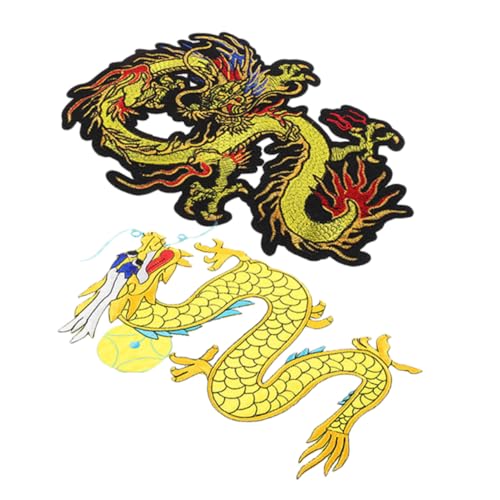 DOITOOL 2 Stück Chinesische Drachentuchmontage Dekoration Halloween Stickerei Kleidung nähen Patch Kleiderflicken große Aufnäher für Jacken gestickte Abzeichen Polyester DOITOOL 2 Stück Chinesische Drachentuchmontage Dekoration Halloween Stickerei Kleidung nähen Patch Kleiderflicken große Aufnäher für Jacken gestickte Abzeichen Polyester von DOITOOL