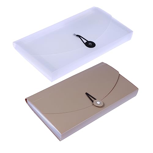 DOITOOL 2 Stück Fächermappe aus PP Material Erweiterbare Dokumenten Organizer mit Gummiband Halbtransparent und Khaki für Büro und Zuhause für Verträge und Unterlagen DOITOOL 2 Stück Fächermappe aus PP Material Erweiterbare Dokumenten Organizer mit Gummiband Halbtransparent und Khaki für Büro und Zuhause für Verträge und Unterlagen von DOITOOL