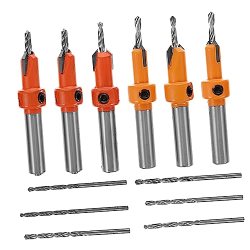 DOITOOL 3 Sätze Senkbohrer Werkzeugkästen Tools Box Derp Bohrmaschine Sterben Spiralschneider Holzbearbeitungs-plug-fase Korkschneider Bohren Hochgeschwindigkeitsstahl Orange 12 Stück * 3 von DOITOOL