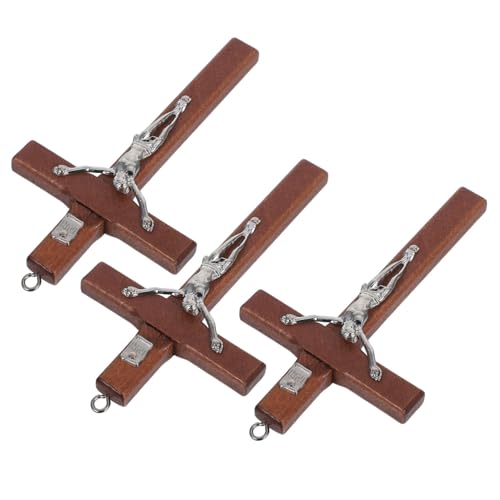 DOITOOL 3 Stück Holz Kreuz Anhänger Jesus Kruzifix Dekoration für Christliche Glaubensprojekte DIY Schmuck und Festliche Anlässe für Geburtstage Weihnachten und Taufen DOITOOL 3 Stück Holz Kreuz Anhänger Jesus Kruzifix Dekoration für Christliche Glaubensprojekte DIY Schmuck und Festliche Anlässe für Geburtstage Weihnachten und Taufen von DOITOOL