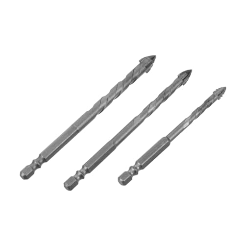 DOITOOL 3-Teiliges Set schlagbohrer mehrzweckbohrer Fliesenbohrerset Betonbohrer für Bohrhammer Betonbohrer für Bohrer Wandbohrer verschiedene Bohrer Bohrkopf Wolframstahllegierung Silver von DOITOOL