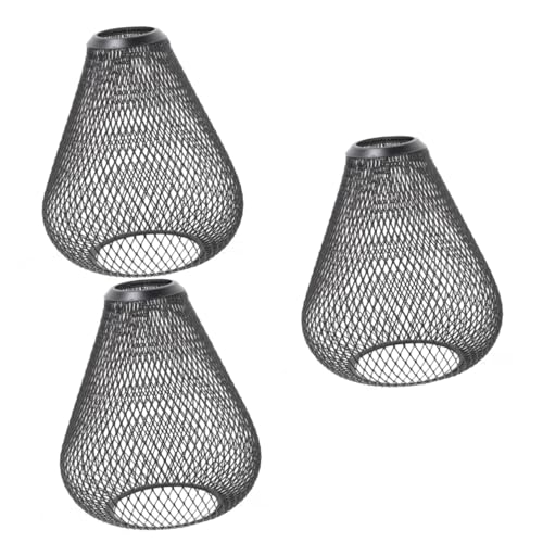 DOITOOL 3st Lampenschirm Aus Schmiedeeisen Glühbirne Mesh-lampenschirm Käfig Im Freien Dekorativer Lampenschirm Cool Lampenschutzhülle Glühlampen Vorrichtungen Spülen Decke Black von DOITOOL