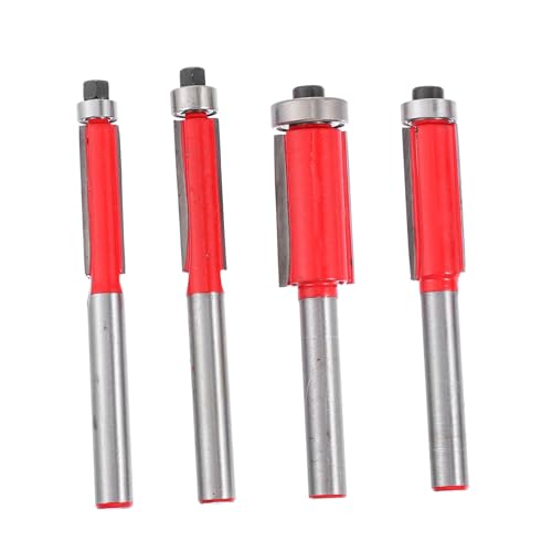 DOITOOL 4 Stück Holzbearbeitungsmesser Seitenschneider Kabelschneider Fräser trimmen Router-Bit ausstechplatte cutter messser Holzbearbeitungsfräser Schnitzfräser Oberflächenspray rot von DOITOOL