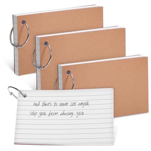 DOITOOL 4 Stück Loseblatt-Kreisbuch weiße Karteikarten gesäumt Karteikarten mit Fall Ring für Lernkarten gefüttert gestanzt Memo -Pads linierte Blöcke Notizkarte Wortschatz Karte Papier DOITOOL 4 Stück Loseblatt-Kreisbuch weiße Karteikarten gesäumt Karteikarten mit Fall Ring für Lernkarten gefüttert gestanzt Memo -Pads linierte Blöcke Notizkarte Wortschatz Karte Papier von DOITOOL