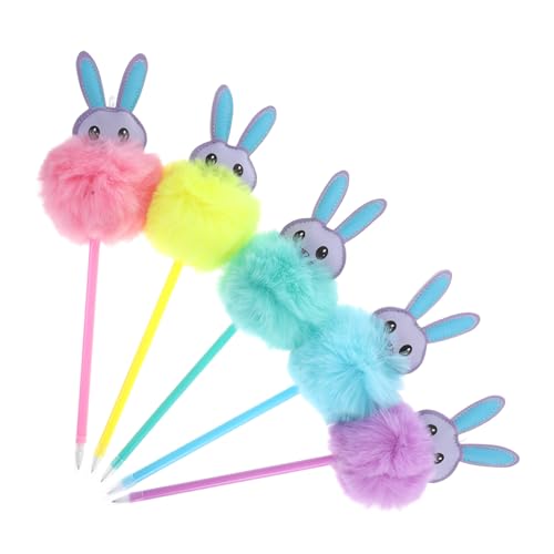DOITOOL 5 Stück Kaninchen Kugelschreiber Lustige süße Stifte flauschige Stifte Pom-Pom-Stift zurück zur Schule vorhanden Pelzhasenstift Hasenstifte Dekorativer Stift Kaninchenställe Plüsch DOITOOL 5 Stück Kaninchen Kugelschreiber Lustige süße Stifte flauschige Stifte Pom-Pom-Stift zurück zur Schule vorhanden Pelzhasenstift Hasenstifte Dekorativer Stift Kaninchenställe Plüsch von DOITOOL