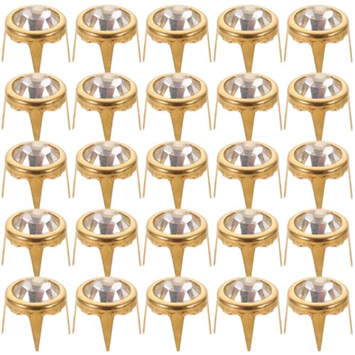 DOITOOL 50 Stück Diamantnieten Befestigungsnieten Nietbolzen Metallspitzen Nieten Nietendekor dekorative Nietenspikes Stachelnieten für Bekleidung Kristall Golden DOITOOL 50 Stück Diamantnieten Befestigungsnieten Nietbolzen Metallspitzen Nieten Nietendekor dekorative Nietenspikes Stachelnieten für Bekleidung Kristall Golden von DOITOOL