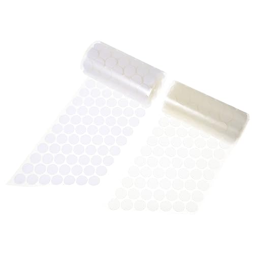 DOITOOL 500 Paare Punkt selbstklebend Aufkleber Klebestreifen klare Punkte Patch runde Punktetiketten plastikenten plasure Punktband Klebebänder Punkt Kitt Nylon Polyester PP gemischt Weiß von DOITOOL