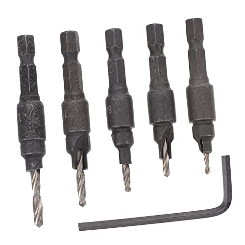 DOITOOL 6St Lochsäge Bit Vorrichtung Löcher Mini holzbohrer set Sechskantschaft Bohrer fliesenbohrer Holzbearbeitungswerkzeug Bohrer für die Holzbearbeitung Hochgeschwindigkeitsstahl Black von DOITOOL